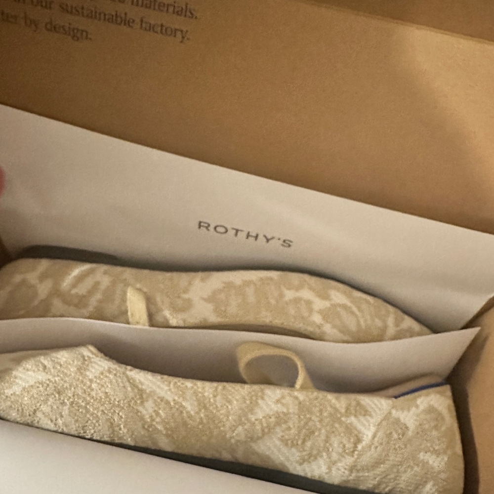 BRAND NEW Rothy’s The Point Mary Jane II - White Chantilly - Size 9